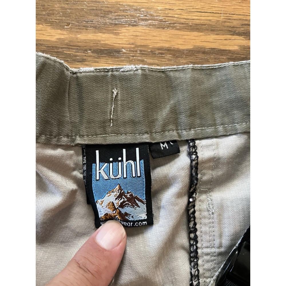 KUHL Dry Cargo Shorts Pockets Adjustable Waist Khaki Green Outdoor Men's Medium - Picture 6 of 8